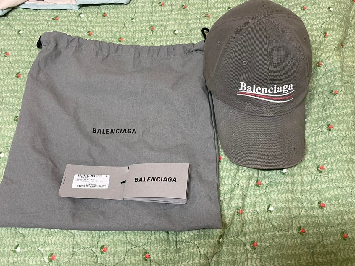 【雷市場（ポンジャン）商品韓国直送】BALENCIAGA(バレンシアガ) ウェーブ ボールキャップ グレー L