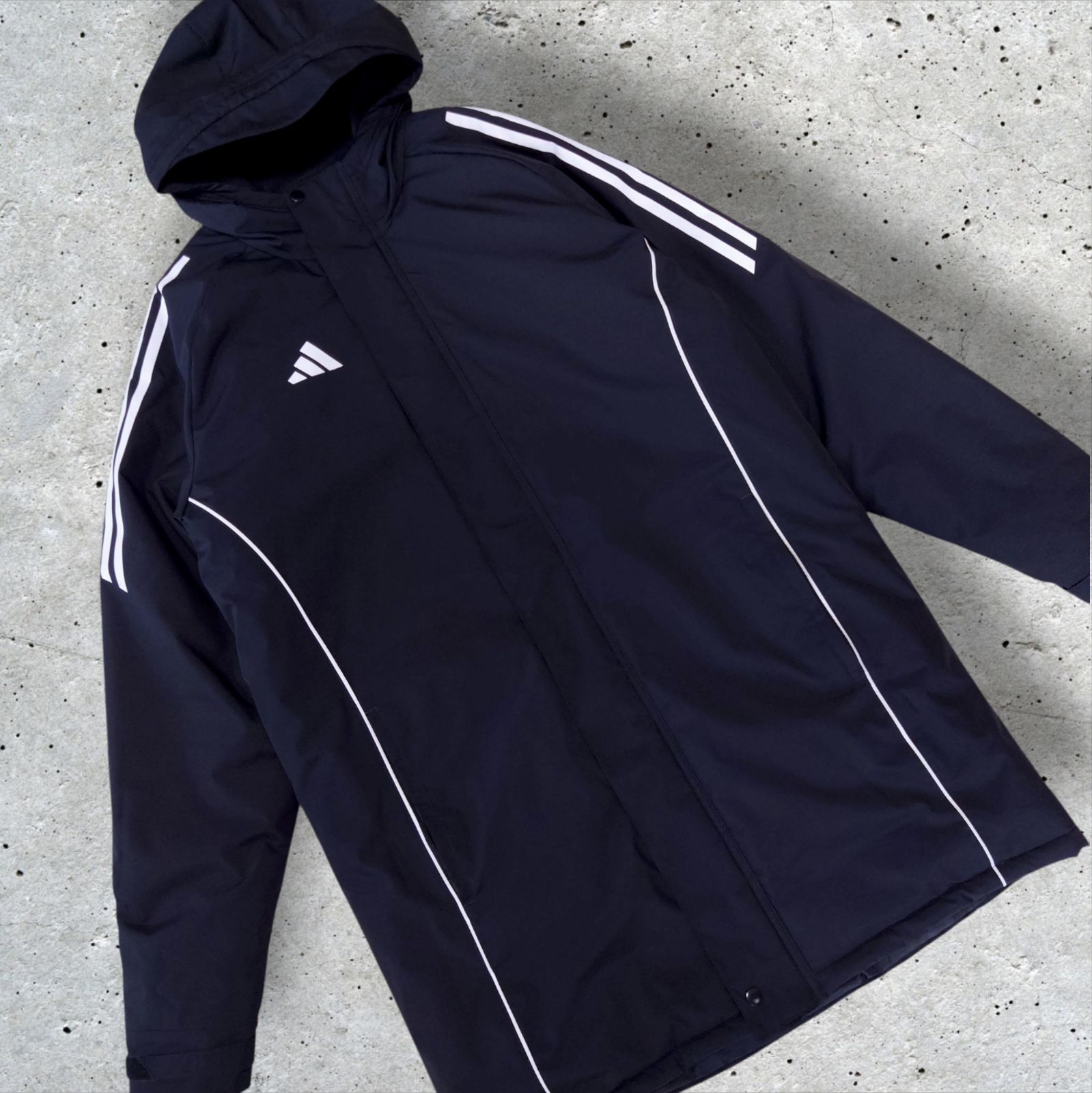 adidas TIRO24 ベンチコート ロングダウンジャケット サッカー ロングコート ダウンコート ブラック