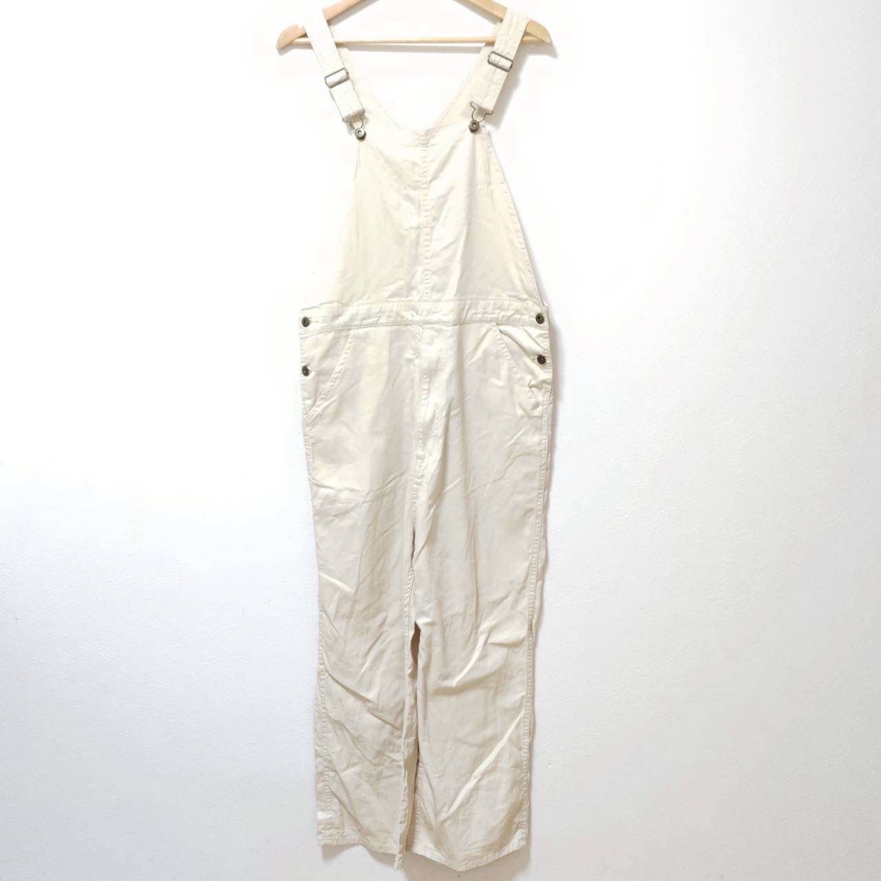 ボーイッシュな着こなしに◎ Red Cap Girl レッドキャップガール サロペット オーバーオール ワークウェア アメカジ 古着 生成り ストリート スケーター アウトドア グランピング ワイドシルエット アイボリー レディース S M36286ji