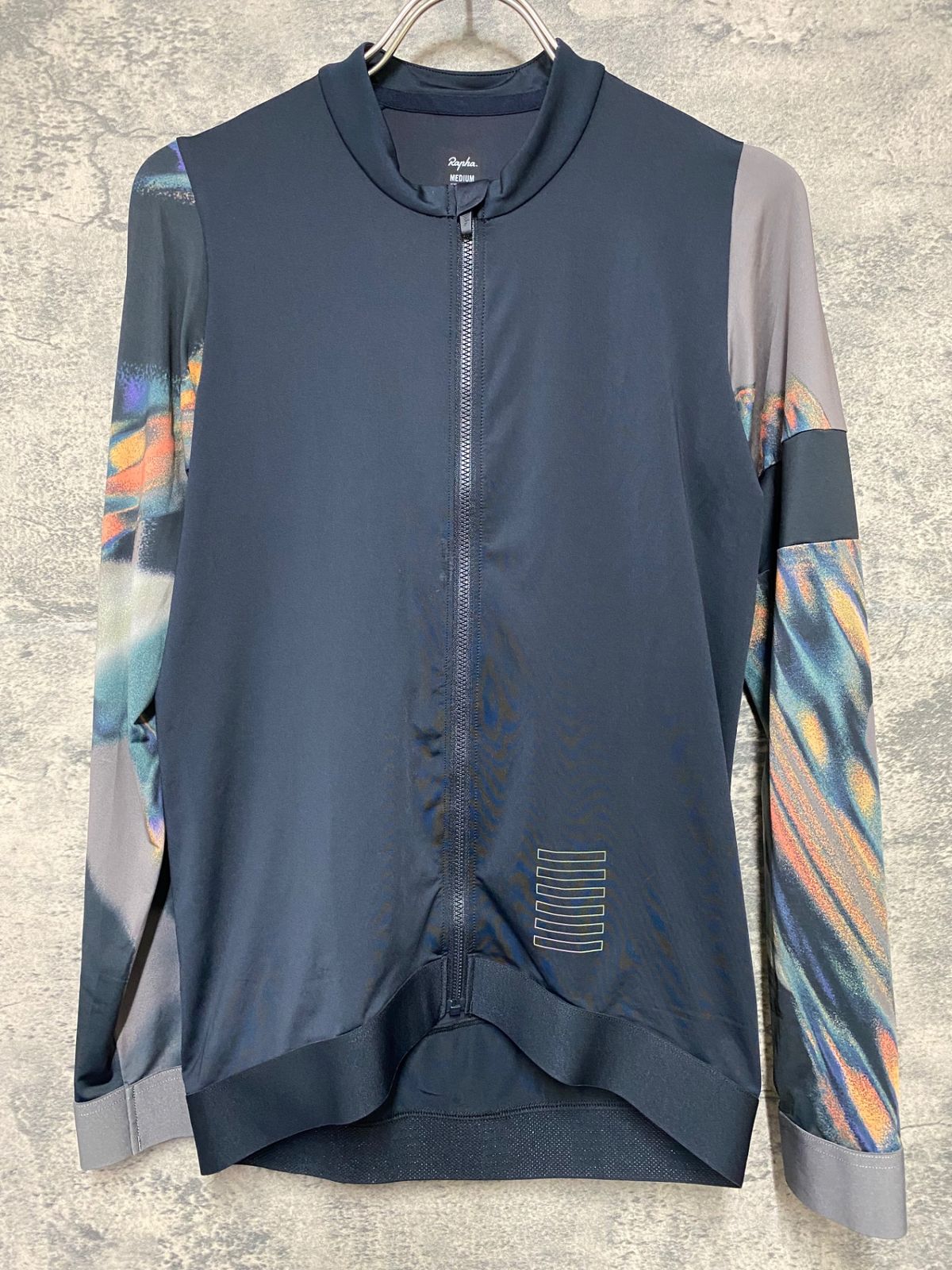 JM644 ラファ Rapha PRO TEAM LONG SLEEVE THERMAL JERSEY ROAD GRAFFITI 長袖 サイクルジャージ グレー 黒 M