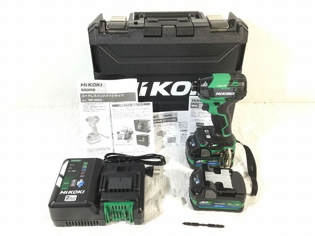 大幅割引！ HiKOKI ハイコーキ 36V コードレスインパクトドライバー WH36DD 2XHLSZ 緑 バッテリ2個 36V2.5Ah 充電器 ケース 緊張感のある
