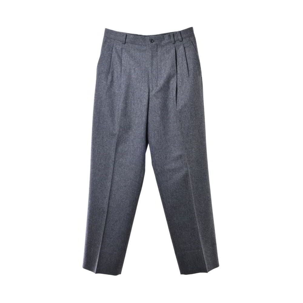 Papas カシミヤ混 ウール ツータック スラックス パンツ