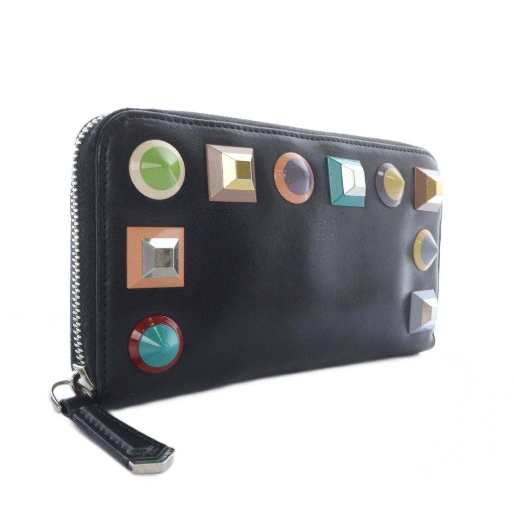 FENDI フェンディ モンスター スタッズ 長財布 ラウンドファスナー