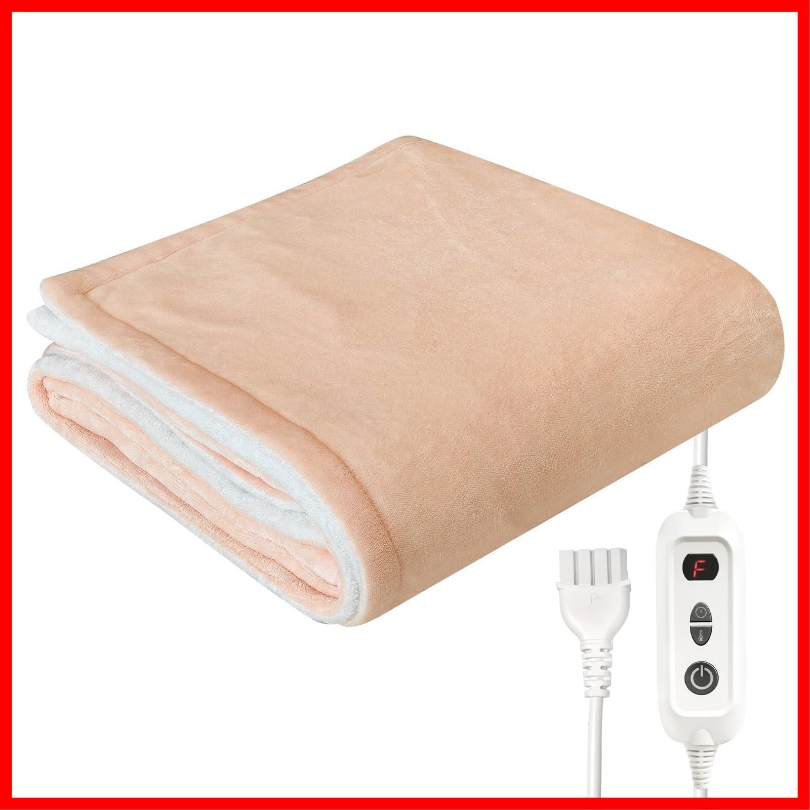 188 130CM 6段階温度調整 洗える 自動オフ機能 丸洗い可 タイマー機能 電気毛布 電気毛布 省エネ ダブルサイズ ベージュ
