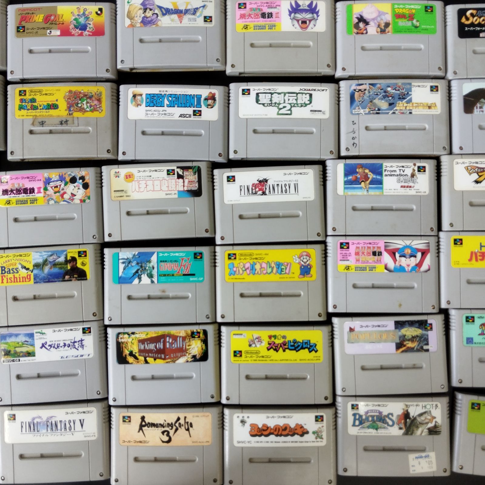スーパーファミコン - スーパーファミコンソフト 50本セット 中古品】スーパーファミコンセット（本体、ソフト5本、変換