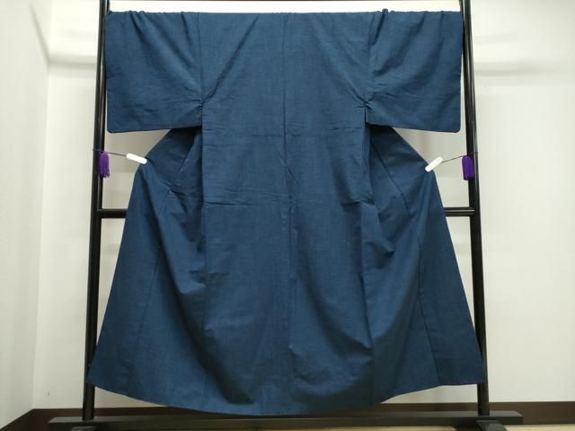 平和屋着物●男性 紬 留紺色 正絹 CAAZ6496dy