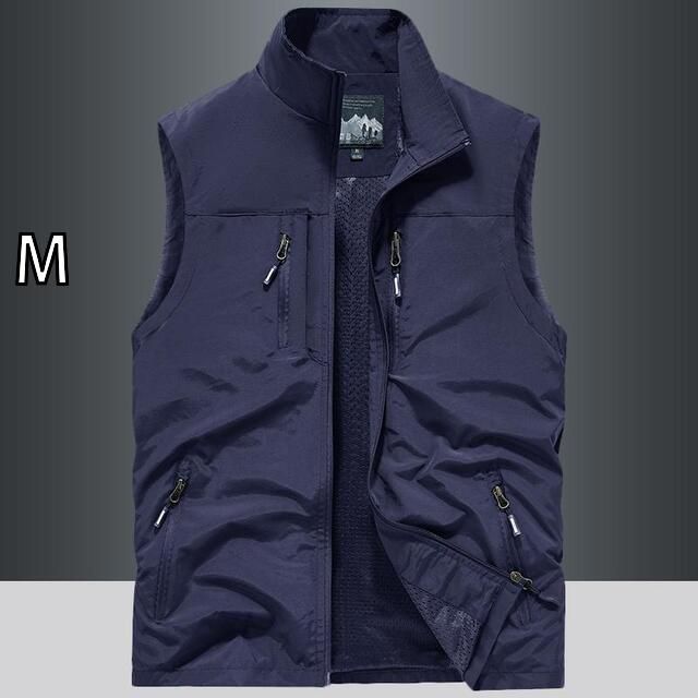 [M ]秋冬 コーデ メンズ  服 シンプル ファッション オシャレ 大人 かっこいい 大きいサイズ ストリート 紳士服  アウトドア ベスト カジュアル マルチ ポケット 釣り ノースリーブジャケット