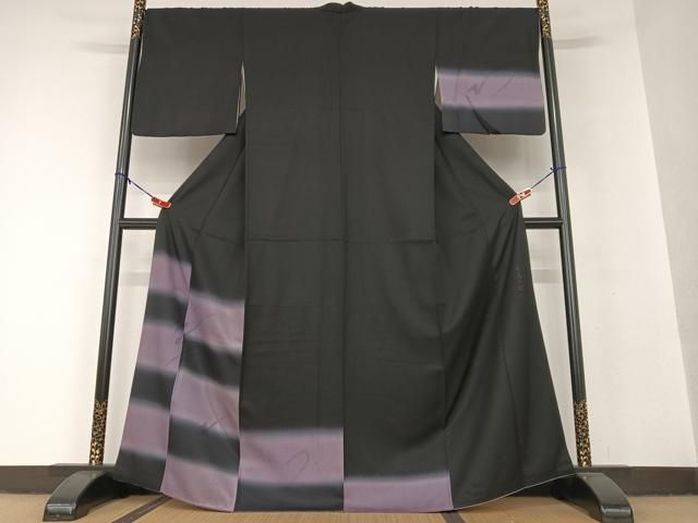 平和屋着物●訪問着 作家物 紬地 市松文様 正絹 AAAV7073zg