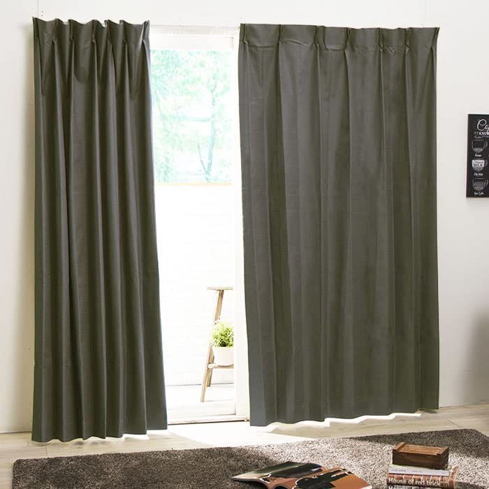グレー_L 150.00cm x W 100.00cm ベルーナ(BELLUNA) カーテン 1級遮光 4枚組 遮光 1級 断熱 保温 防音 UVカット レースカーテン付 寝室用 リビング用 洗える おしゃれ 厚地カーテン 2枚 レースカーテン 2枚 4枚セッ