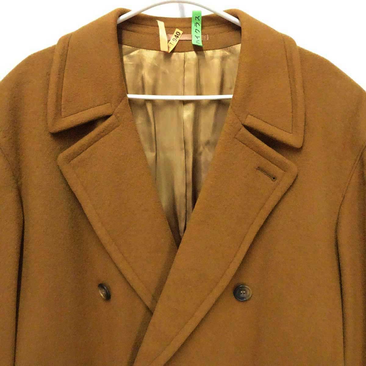 セリーヌ カシミヤ混 チェスターコート TRIESTE 52 キャメル メンズ