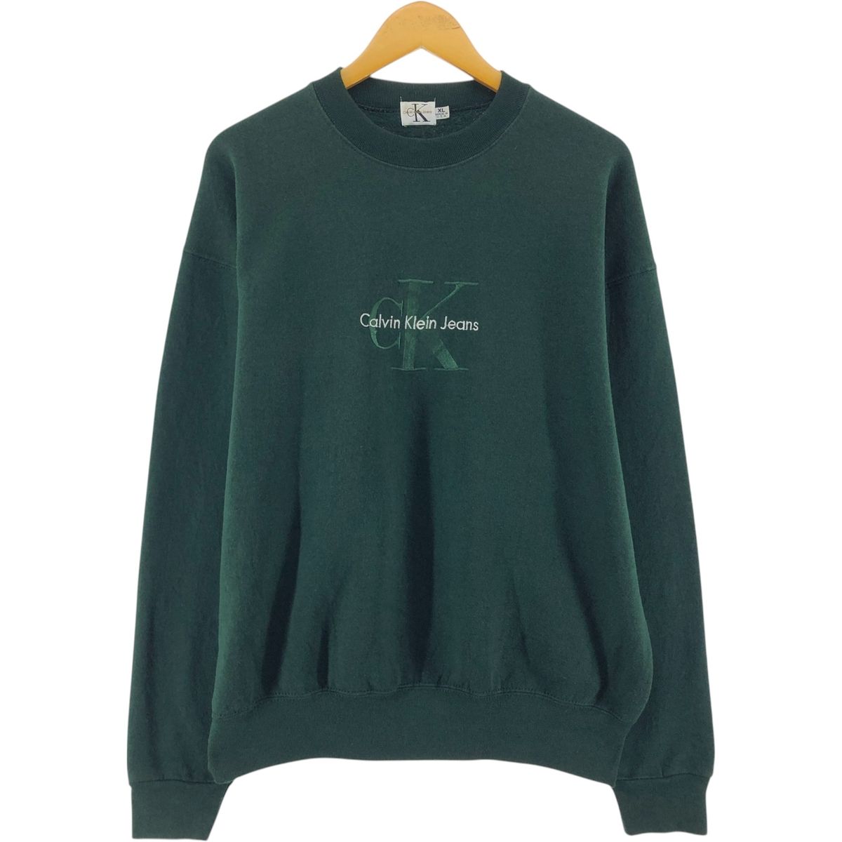 Calvin Klein Jeans トレーナー Mサイズ ダークグリーン 90s カルバン 