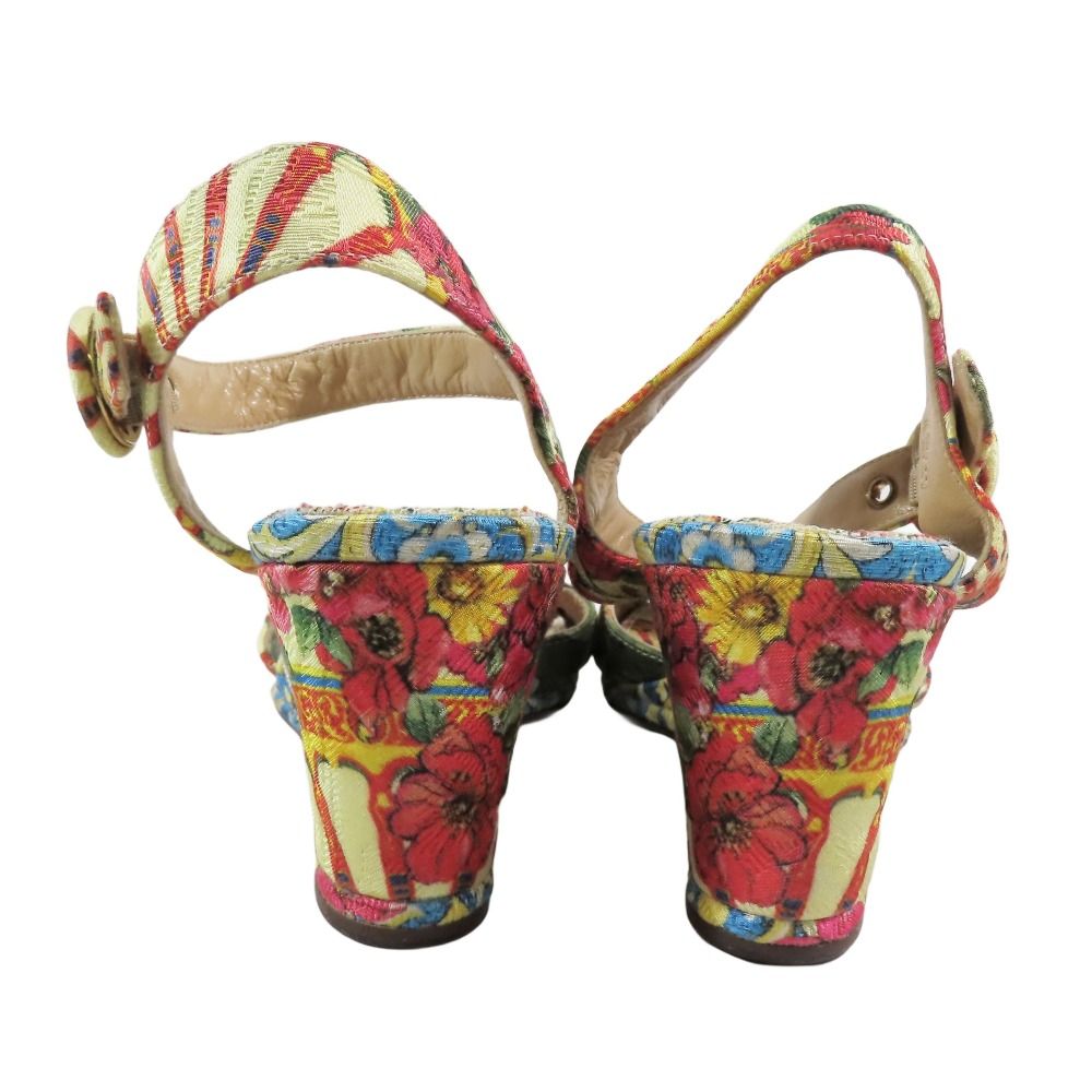 美品Dolce & Gabbana 花柄ウェッジサンダル サイズ37 未使用 DOLCE&GABBANA ドルチェ＆ガッバーナ 花柄 サンダル