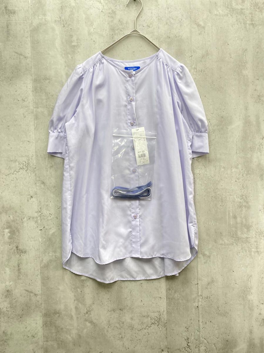 BLUE LABEL CRESTBRIDGE ブルーレーベル パウダリーローンチュニックブラウス size38|ラベンダー ◆◎レディース