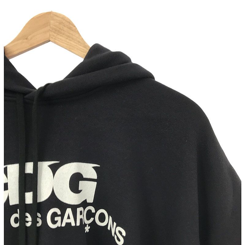 COMME des GARCONS / コムデギャルソン | CDG ロゴ プリント ポンチョ パーカー | S | ブラック | レディース COMME des GARCONS / コムデギャルソン | CDG ロゴ プリント ポンチョ