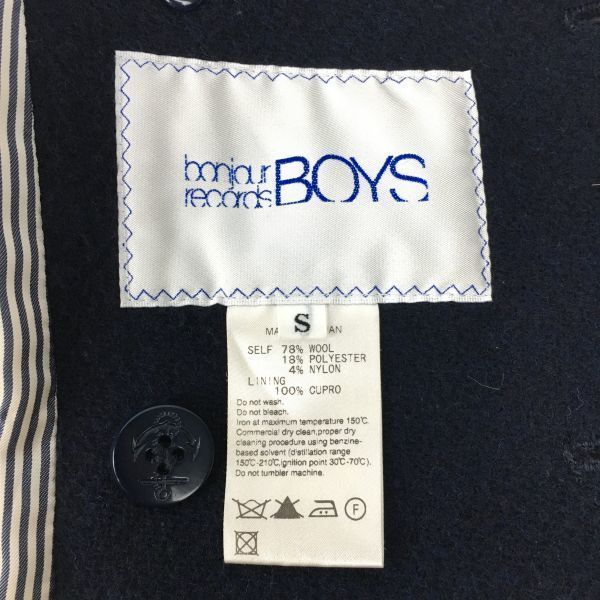 日本製☆bonjour records BOYS/ボンジュールレコーズ ウール Pコート
