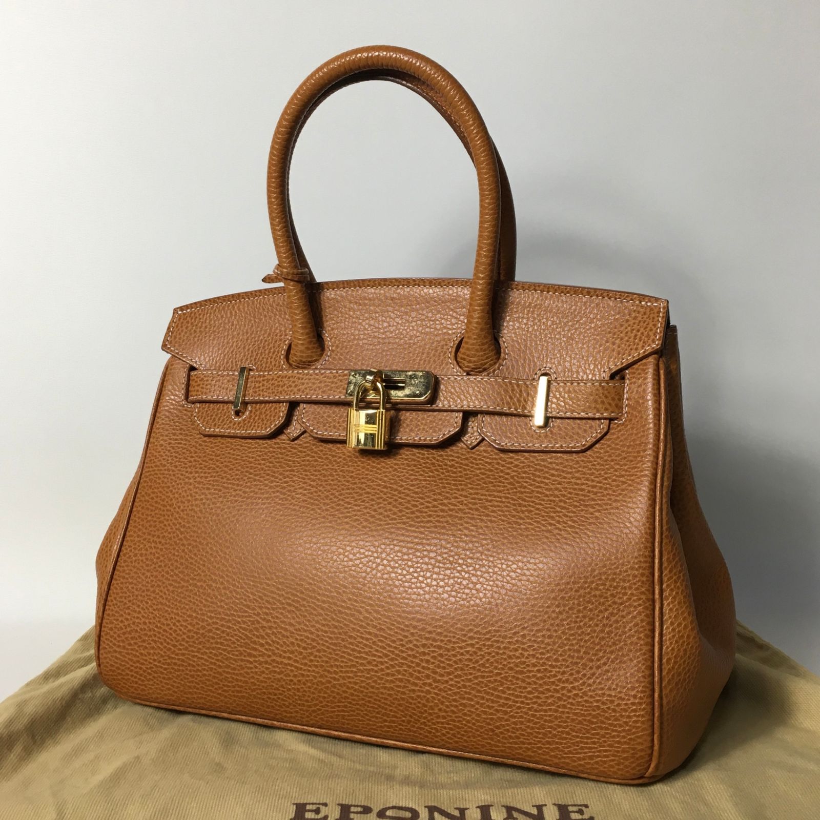 エポニーヌ ミラノ EPONINE MILANO ハンドバッグ レザー ブラウン/055337【中古】 2506-213｜美品｜エポニーヌ ハンドバッグ レザー ブラウン - メルカリ
