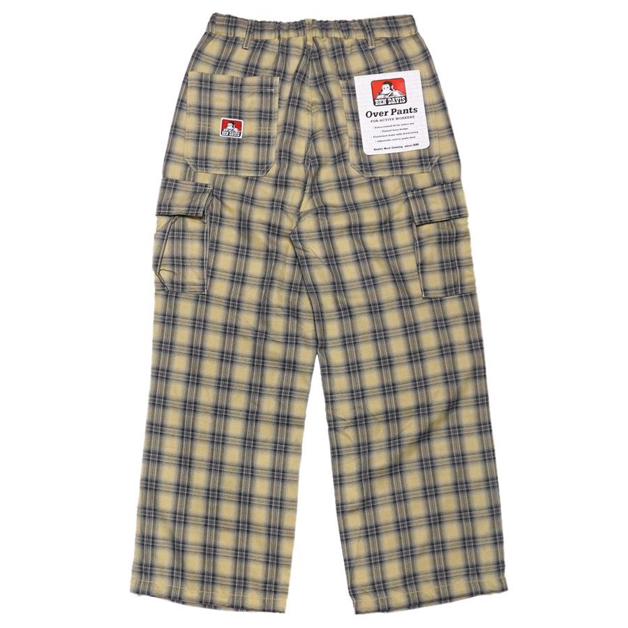 BEN DAVIS SNOW WORKERS CHECKER PANTS BEIGE M L XL ベンデイビス 通販 メンズ 大きいサイズ ツイルパンツ チェックパンツ チェッカーパンツ カーゴパンツ ロングパンツ ワイドシルエット ワイドストレート
