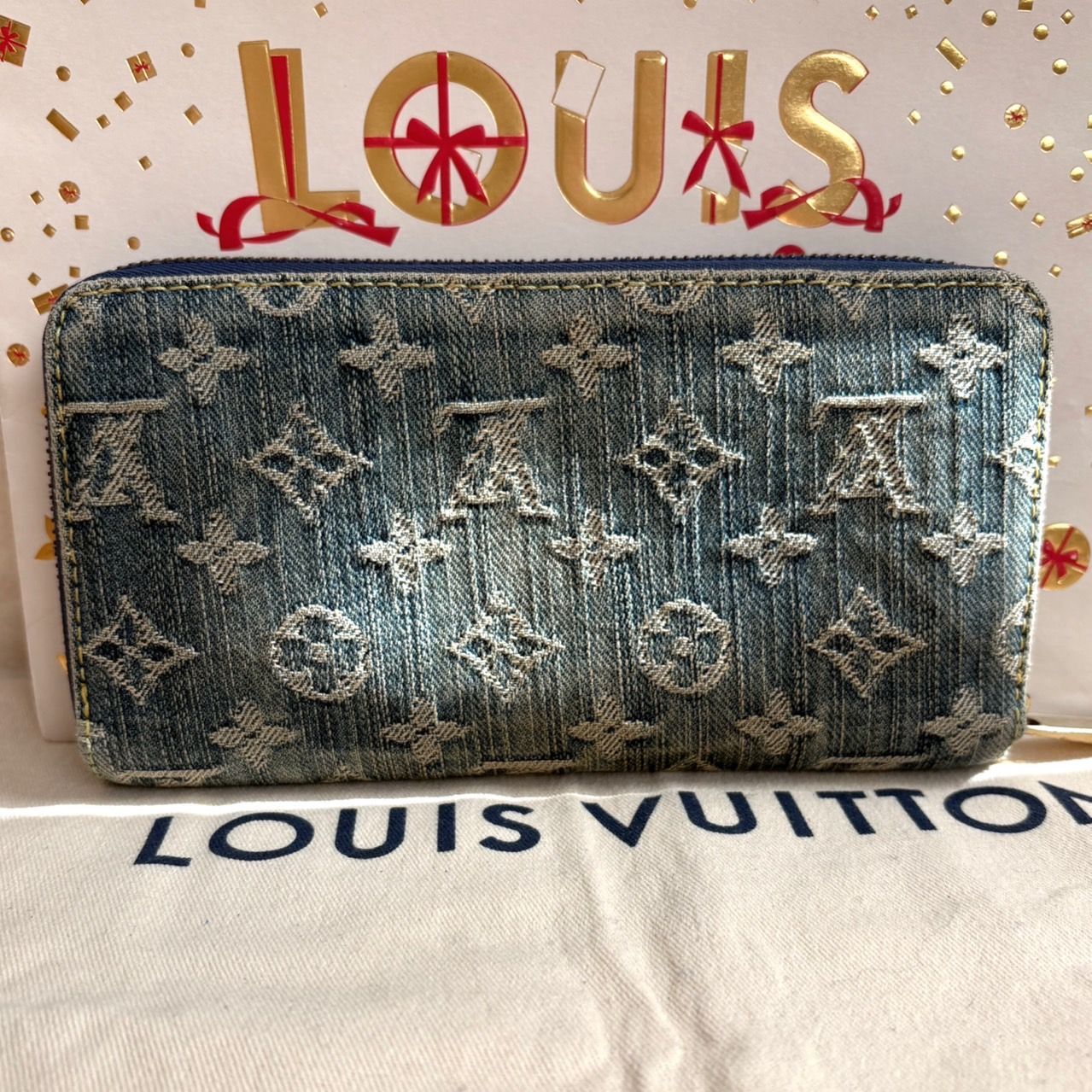 極上美品】希少 ルイヴィトン モノグラム デニム ジッピー 長財布