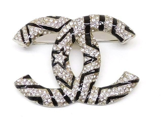 品 シャネル A23K ブローチ ココマーク スター クリアストーン レディース CHANEL □7E