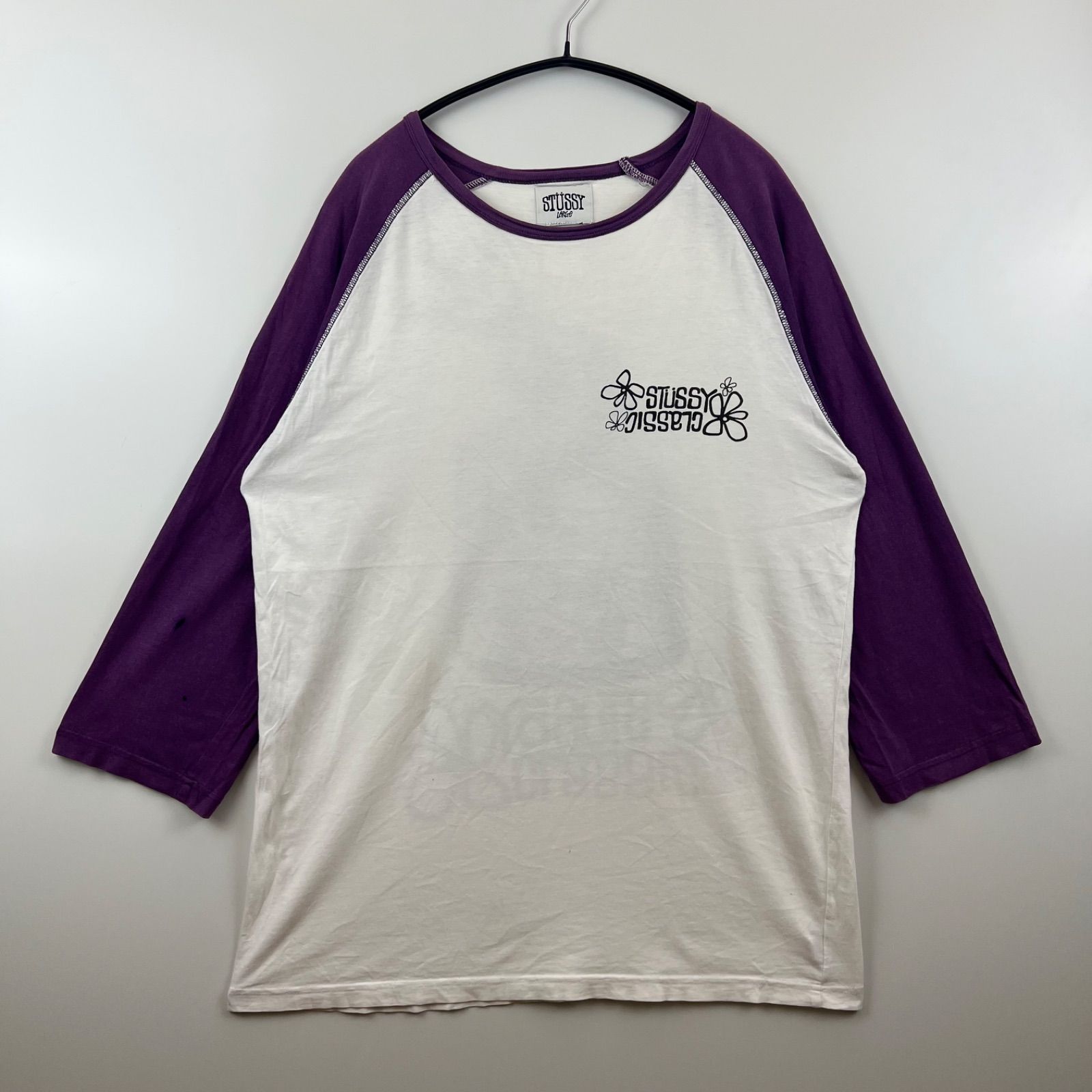STUSSY 00s old hibiscus raglan Tee L ステューシー オールド 