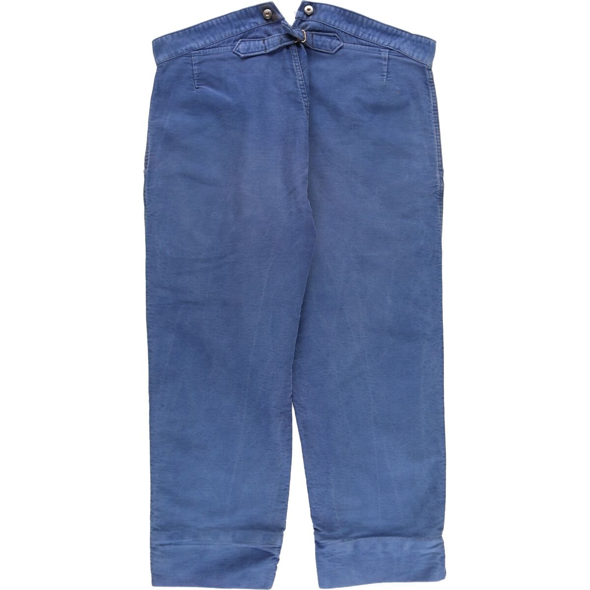 60s 70s ヴィンテージ フレンチ モールスキンパンツ ユーロ フェード L 60's - 70's Adolphe Lafont ブルーモールスキンフレンチワークパンツ