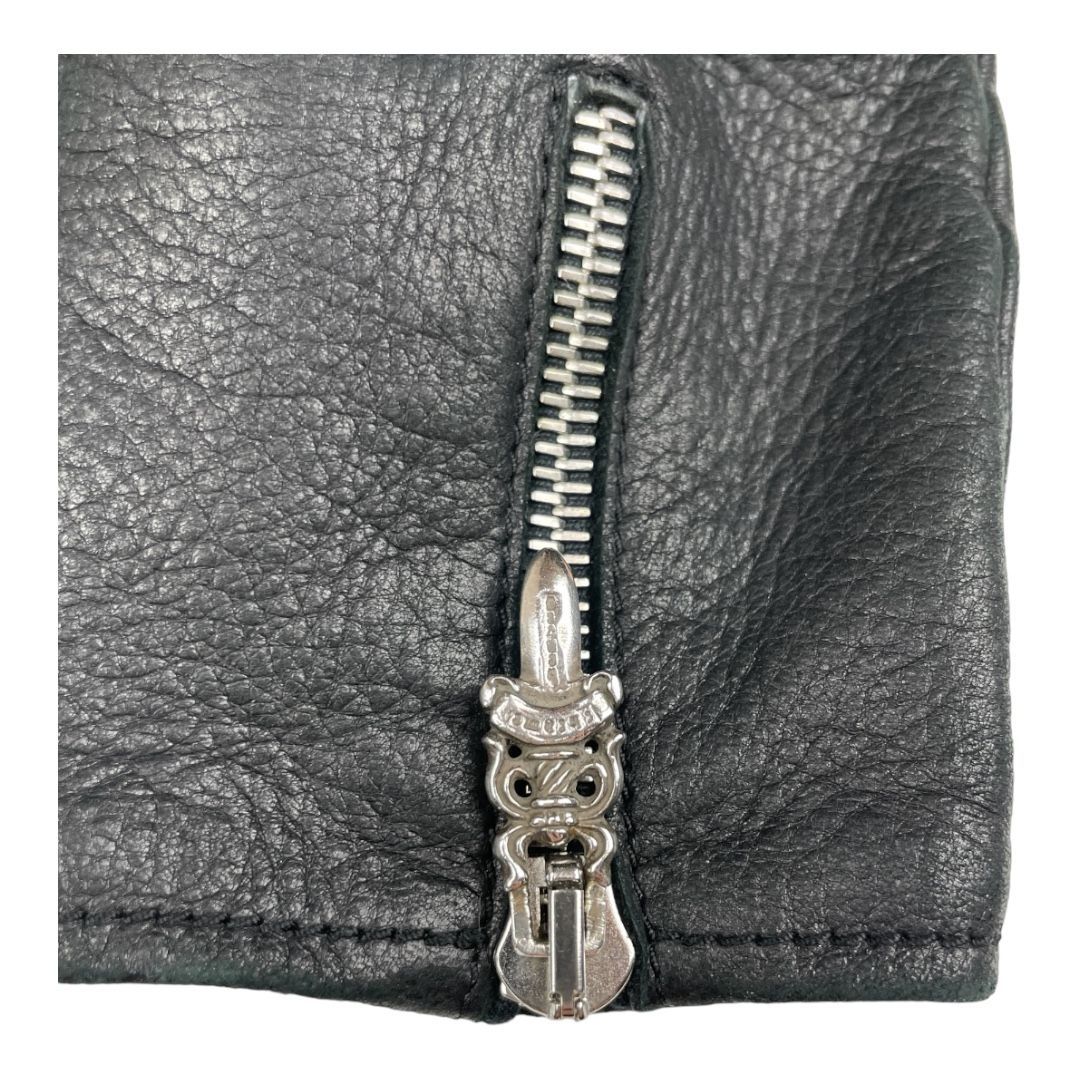 鑑定済】正規品 クロムハーツ ダガージップ カシミヤ レザー