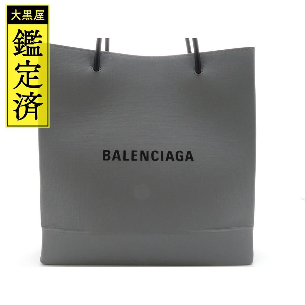 BALENCIAGA バレンシアガ ショッピングﾄｰﾄバッグ グレー レザー【431