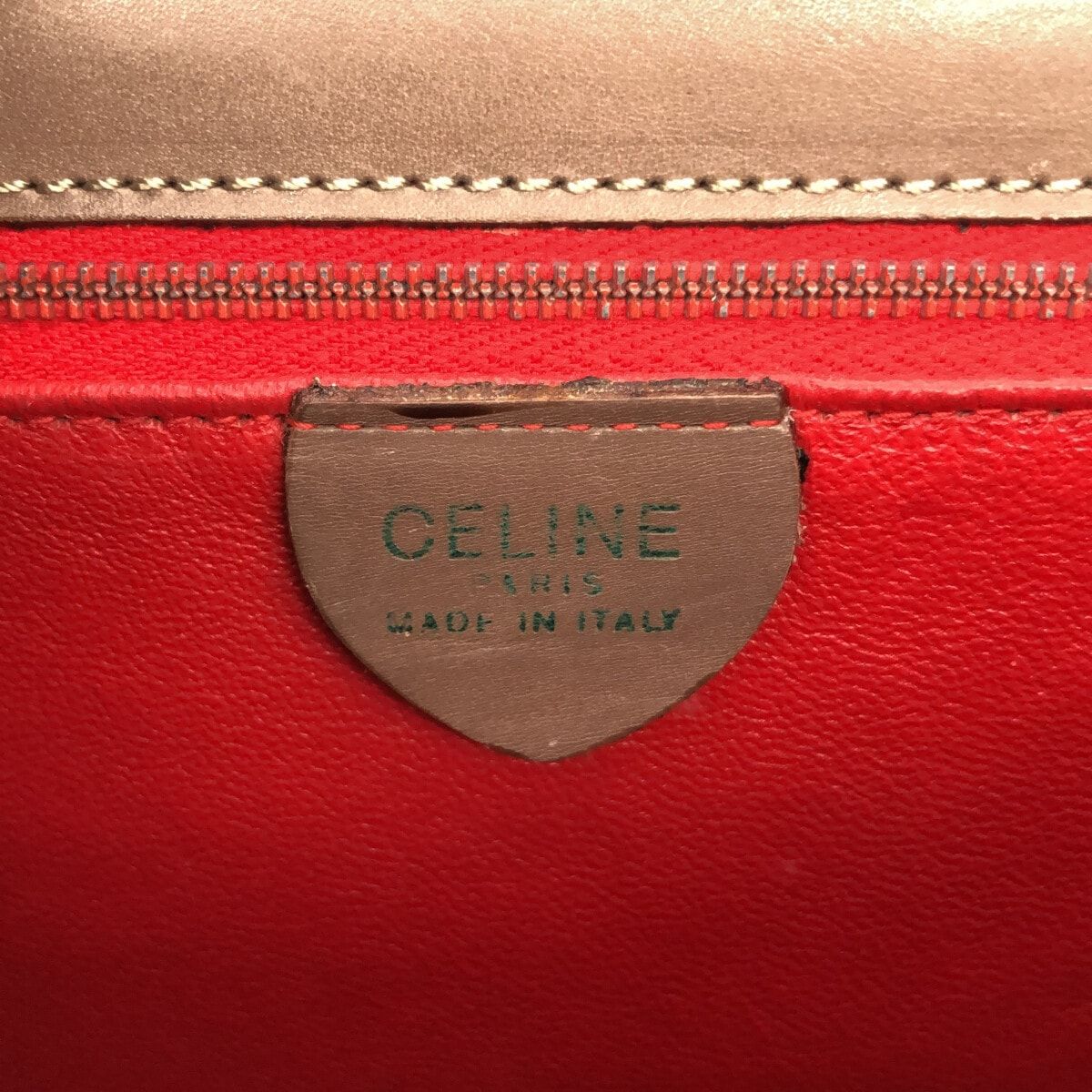 CELINE(セリーヌ) ショルダーバッグ サークルロゴ グレーベージュ レザー