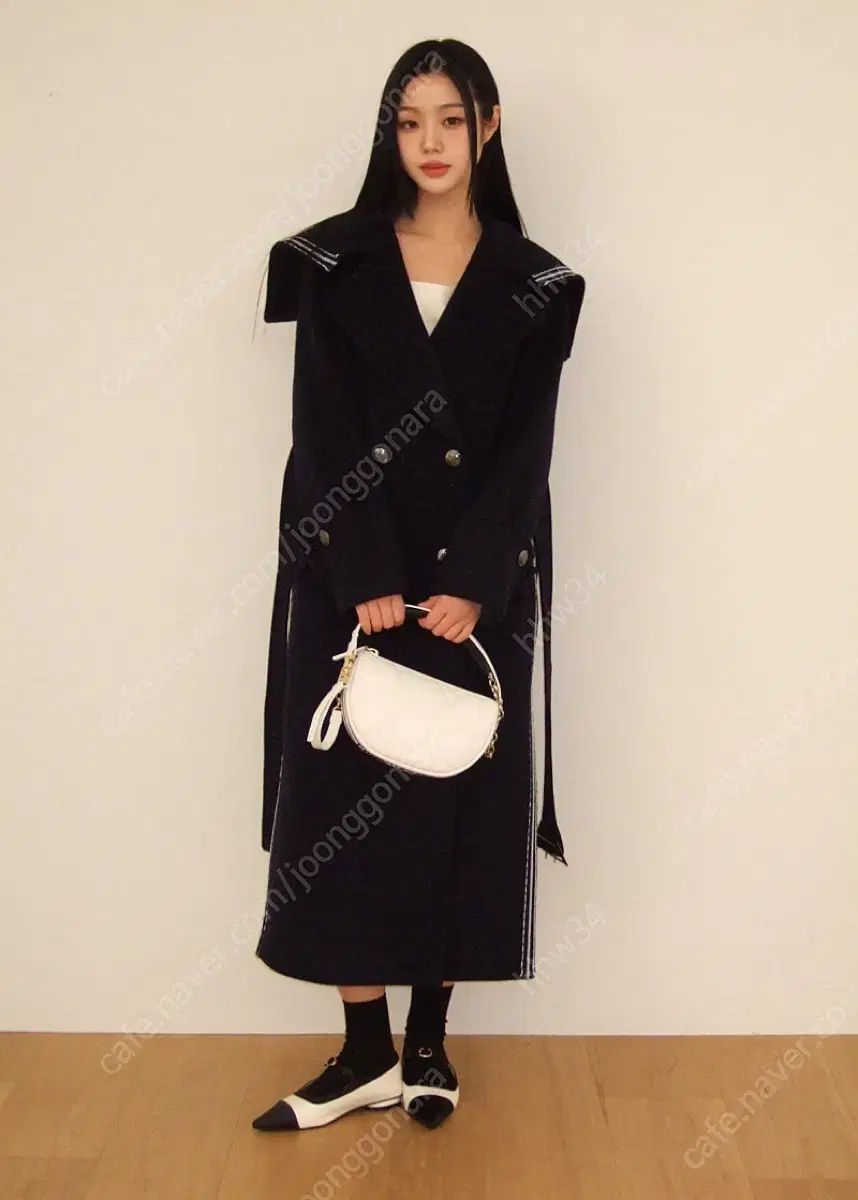 BLUMINセーラー カRＡ カラ ベルト ロングコート 1サイズ