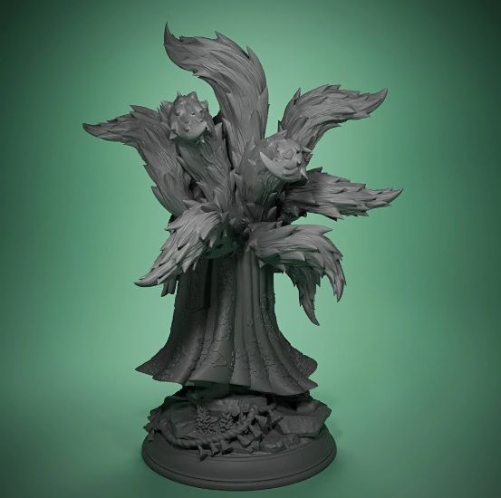 入荷！【商売繁昌、金運上昇】九尾の狐（人型）① ABS 置物 インテリア