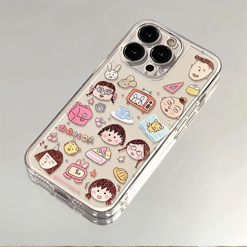ちびまる子ちゃん ソフトゲル 全面保護 iPhone ケース※購入後取引
