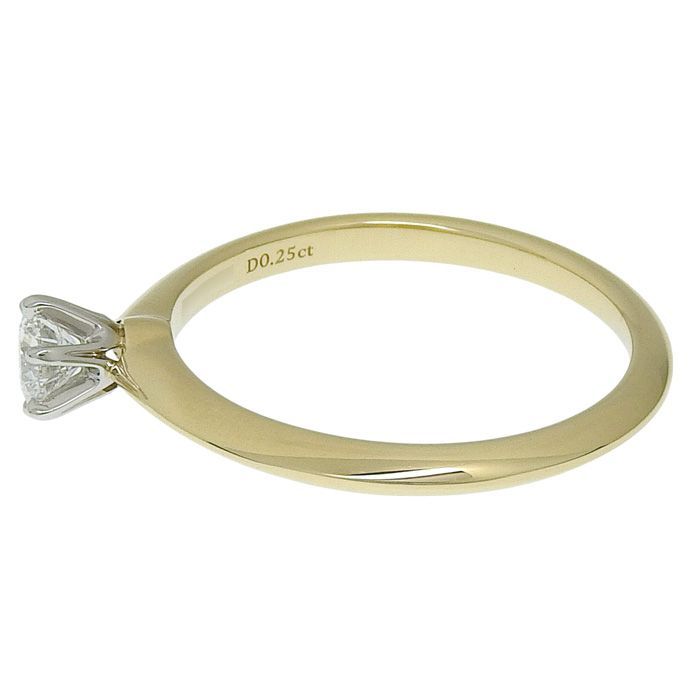 TIFFANY & Co. ティファニー ソリティア ダイヤ リング K18YG/Pt950  