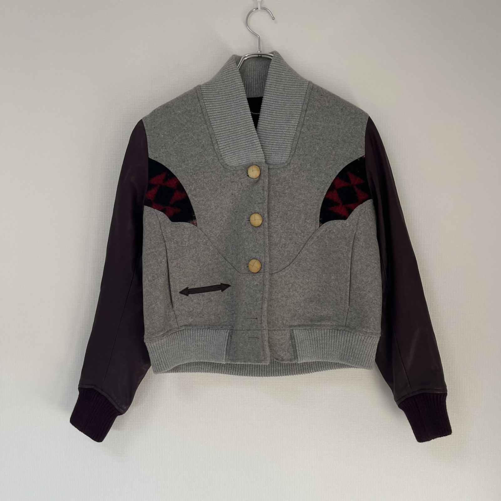 DIESEL】ディーゼル ウールレザージャケット グレー系 ブルゾン 長袖 