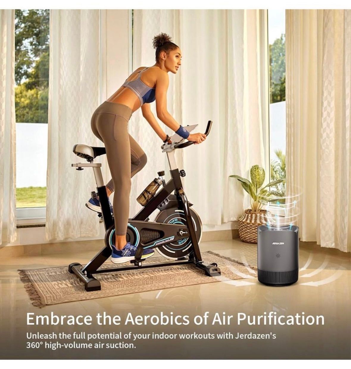 Jerdazen】空気清浄機 小型 17畳 脱臭 卓上 軽量 ペット グレー 安い