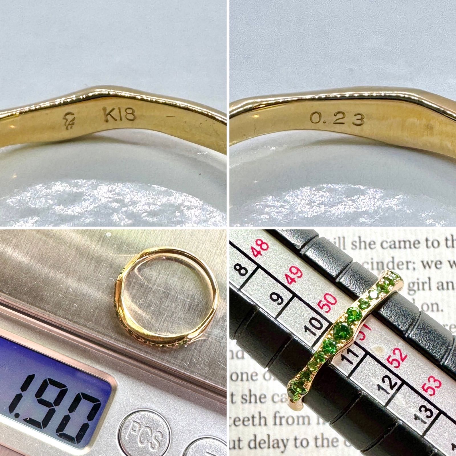 セイレーンアズーロ◇K18グリージョ・ストラート*ツァボライト*リング  