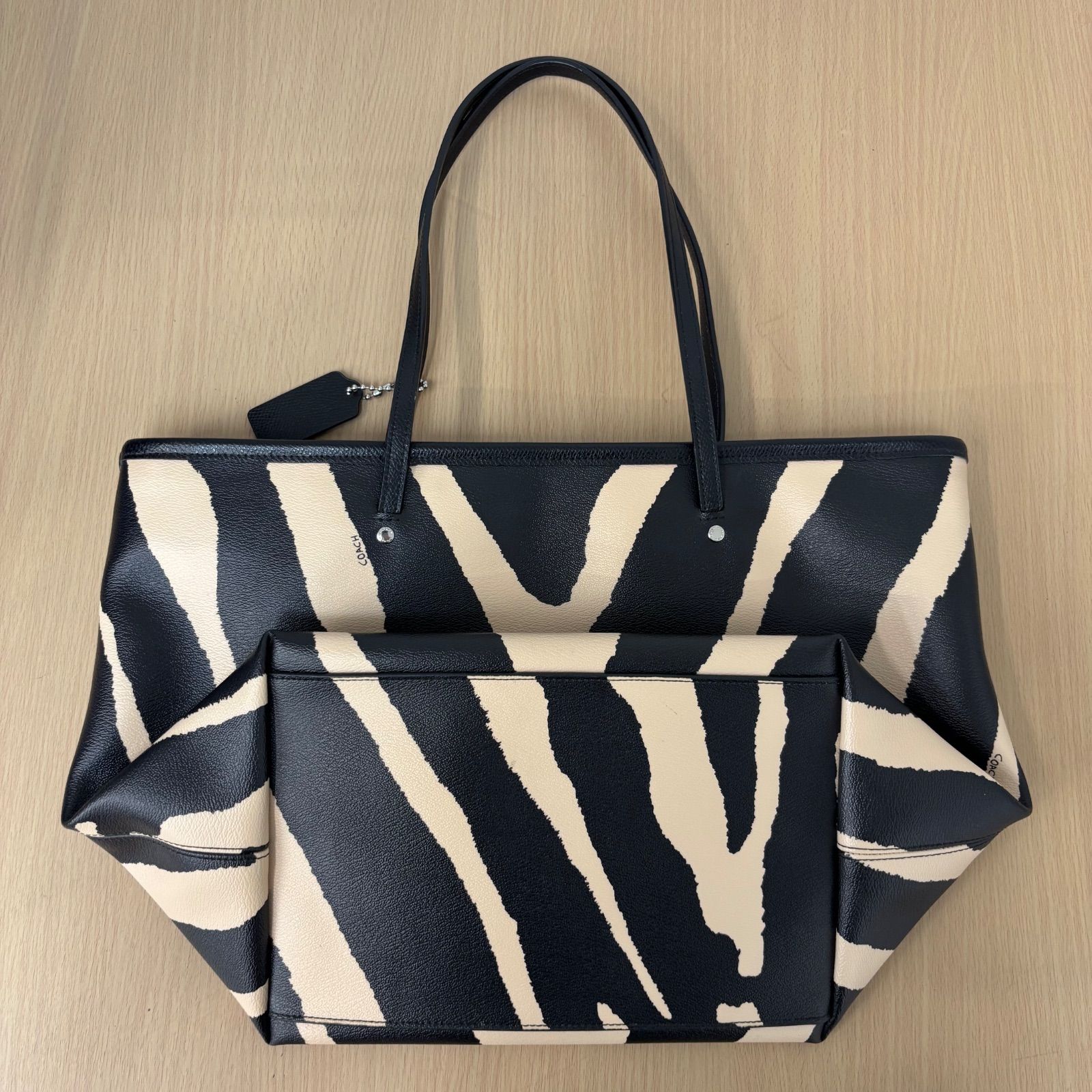 COACH トートバッグ ☆【未使用保管品】COACH コーチ トートバッグ 34654 ゼブラ柄