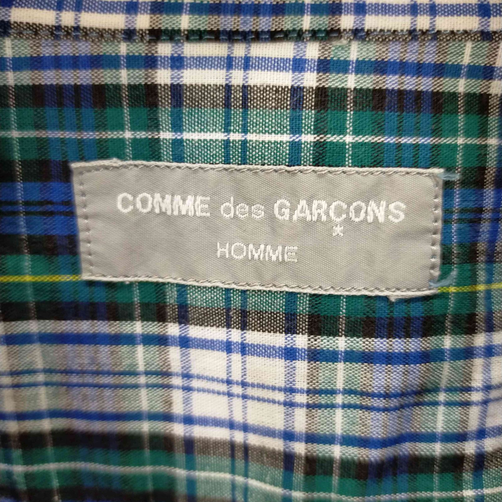 COMME des GARCONS HOMME 田中オム チェック シャツ 開襟 COMME des GARCONS HOMME 90's 田中オム でかボタン 開襟シャツ