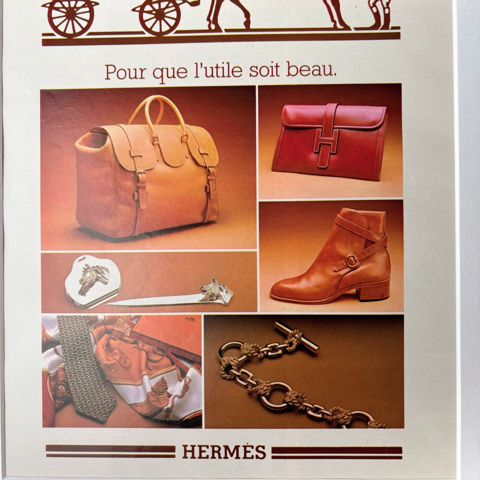 1973 広告＞HERMES エルメス ポスター ヴィンテージ アート