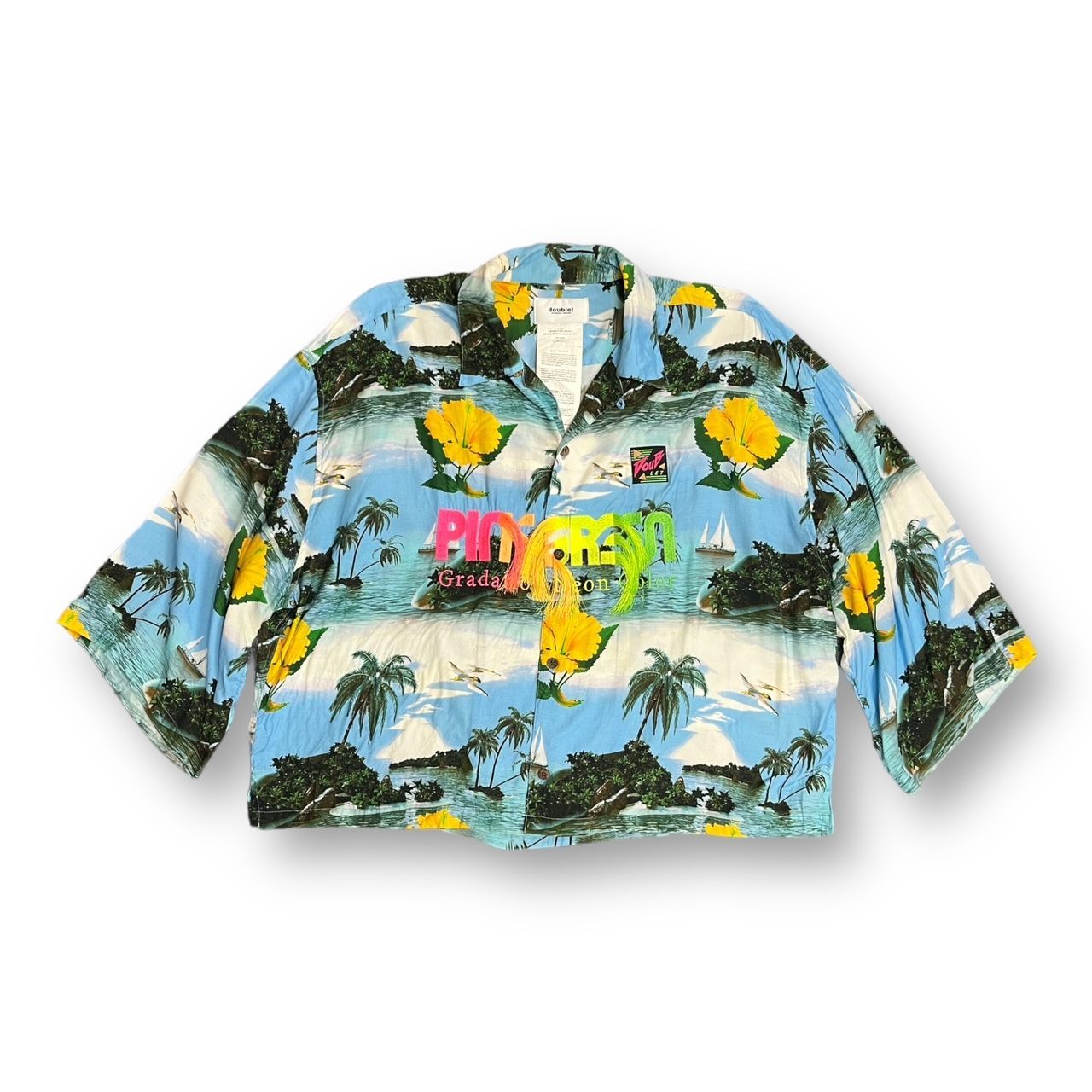 定価38500円 doublet 19SS GRADATION NEON EMBROIDERY ALOHA SHIRT 