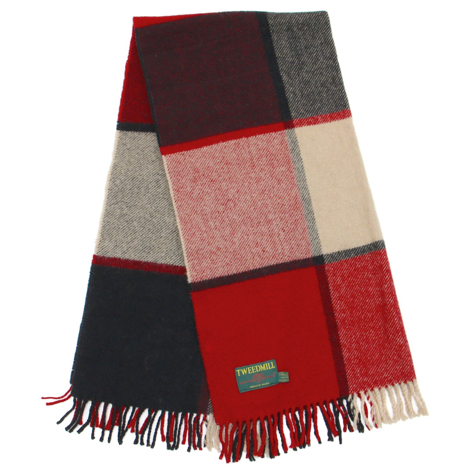 TWEEDMILL ツイードミル マフラー ショール レッド系