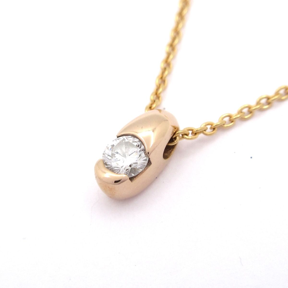 ROYAL ASSCHER ロイヤルアッシャー ネックレス - K18PG×ダイヤモンド 総重量 2.0g 1Pダイヤ ダイヤ0.08カラット