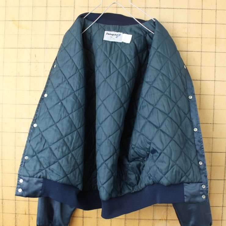 90s スタジャン 80s USA製 Swingster U.S.NAVY ナイロン スタジャン ネイビー