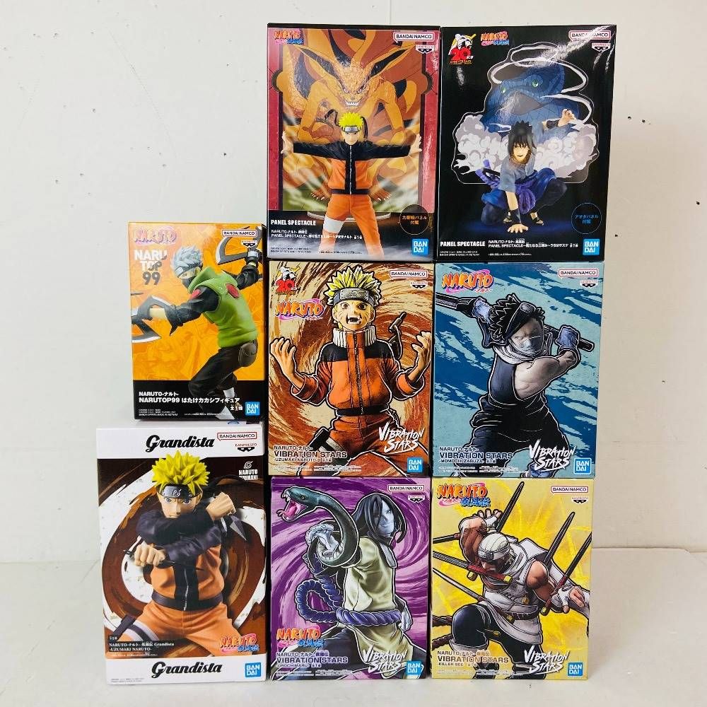 04w2310 NARUTO -ナルト- プライズフィギュア8点セット 【うずまきナルト/うちはサスケ/はたけカカシ/大蛇丸/キラービー/桃地再不斬】 未開封品