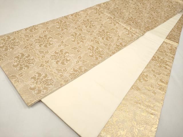 逸品　龍村晋謹製　袋帯　牡丹唐草　金糸　未使用 逸品龍村晋謹製袋帯牡丹唐草金糸未使用