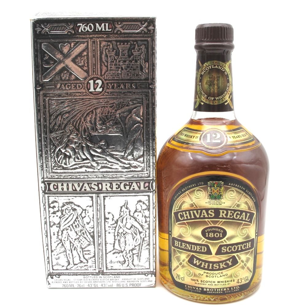 Chivas Regal シーバスリーガル 12年 推定80年代流通品 特級表示なし 旧旧ボトル 760ml 43% ブレンデッド スコッチ 洋酒 古酒 未開栓