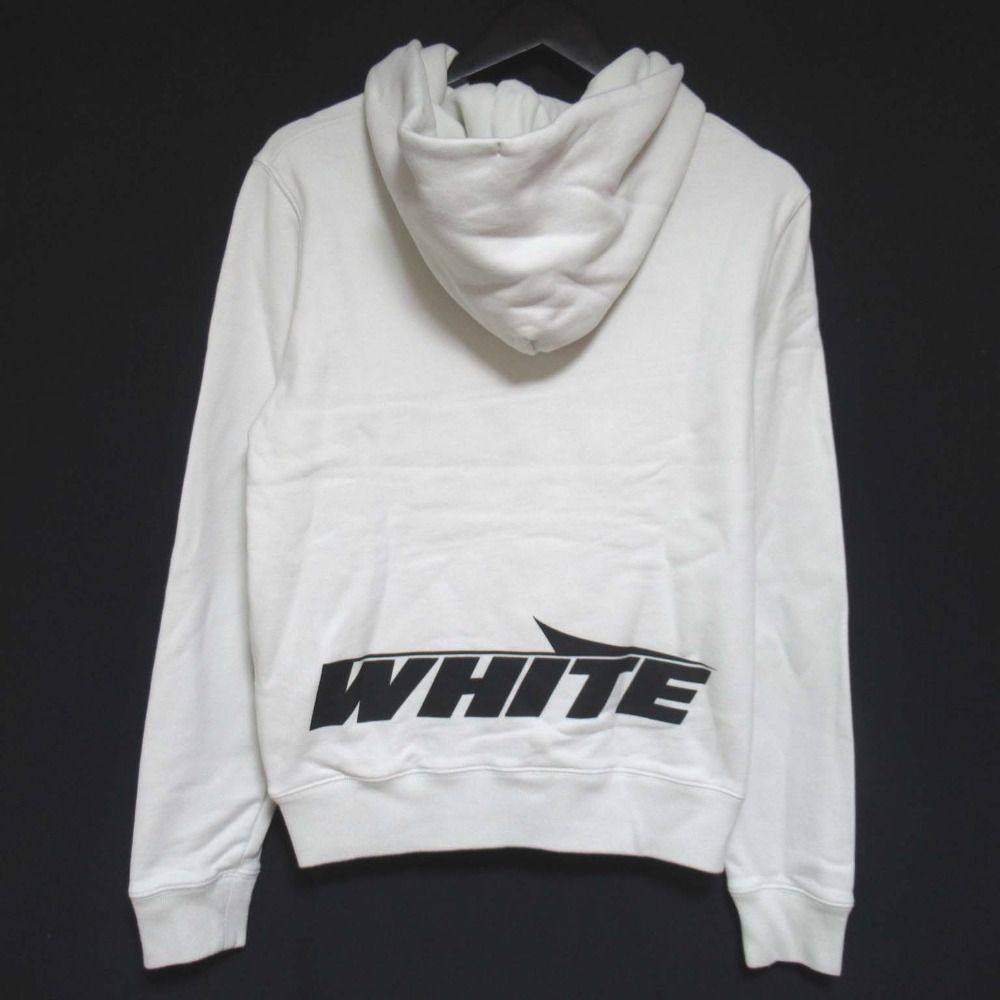 良品 Off-White オフホワイト レターロゴプリント フーディー スウェットシャツ パーカー プルオーバー XXSサイズ ホワイト レディース 古着 中古 良品 Off-White オフホワイト レターロゴプリント フーディー
