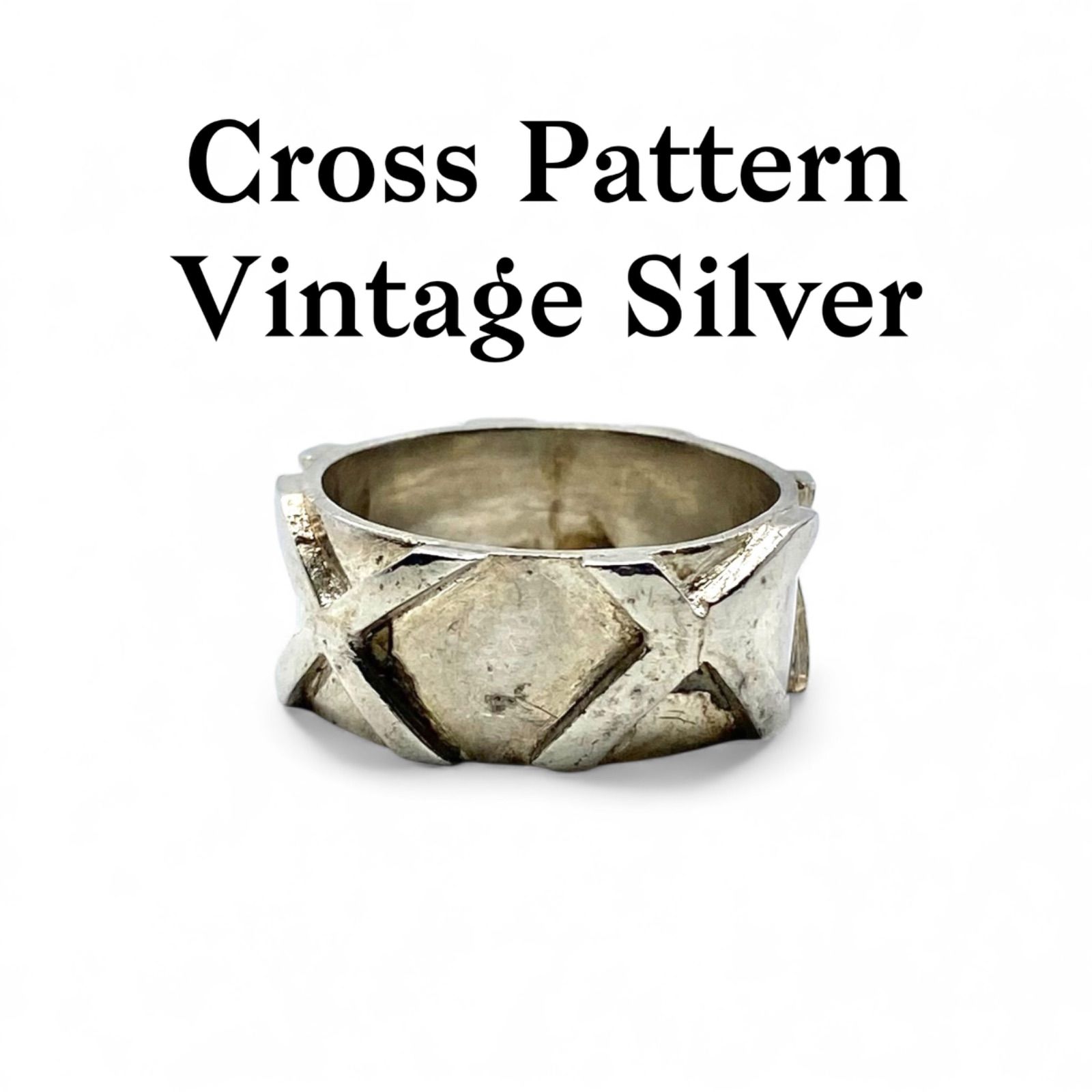 立体的なデザイン】クロス Silver 刻印 90s Vintage Ring