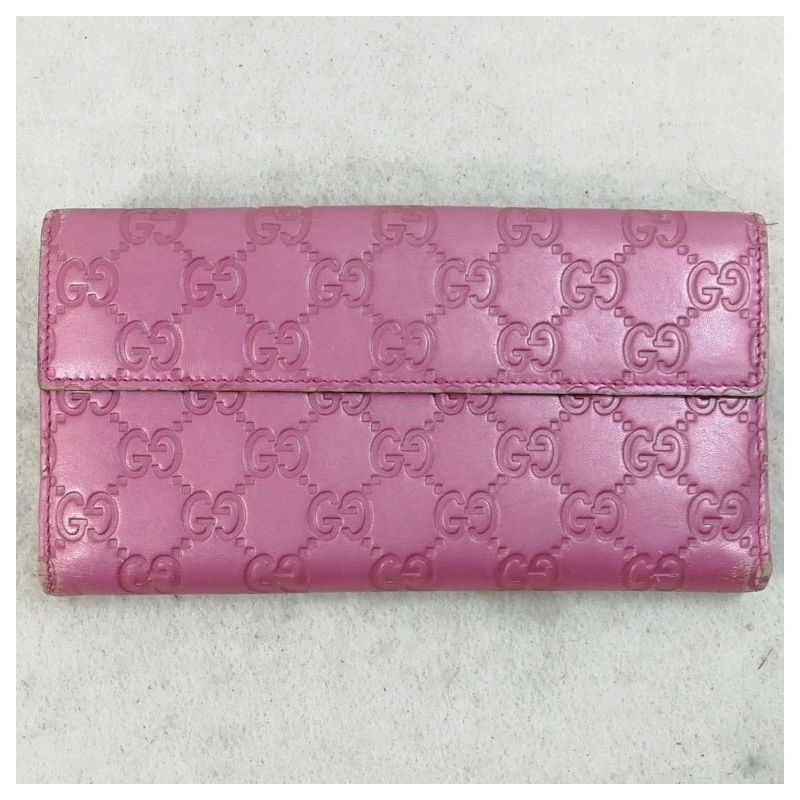 GUCCI グッチ ラブリーハート GG柄 レザー 長財布 ピンク 人気 グッチ 長財布 シマ レザー ピンク GG柄 ラブリーハート Wホック