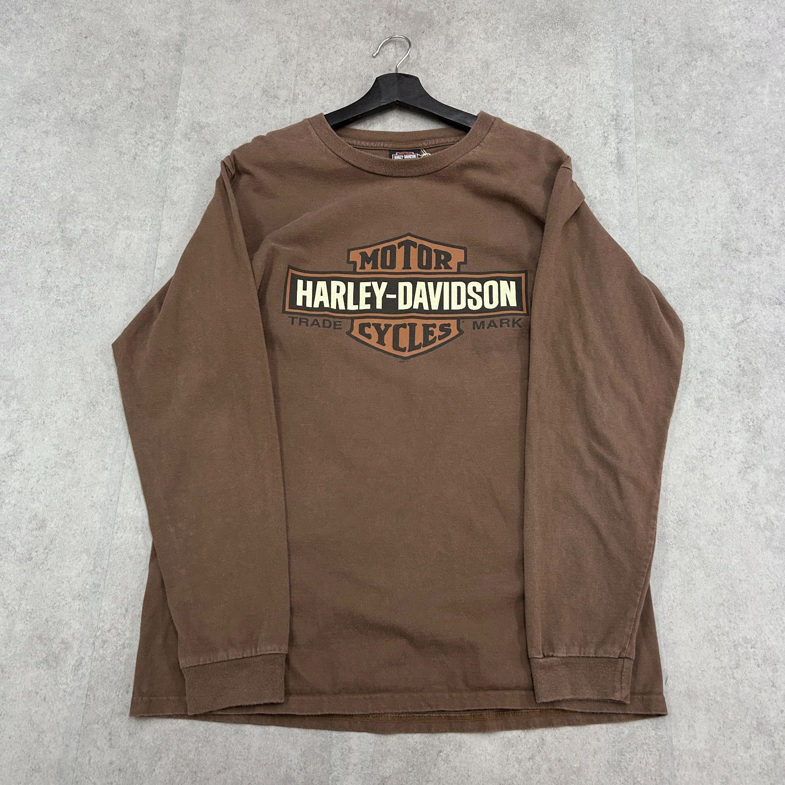 ハーレーダビッドソン】両面プリントTシャツ 長袖 ロンT 袖ロゴ