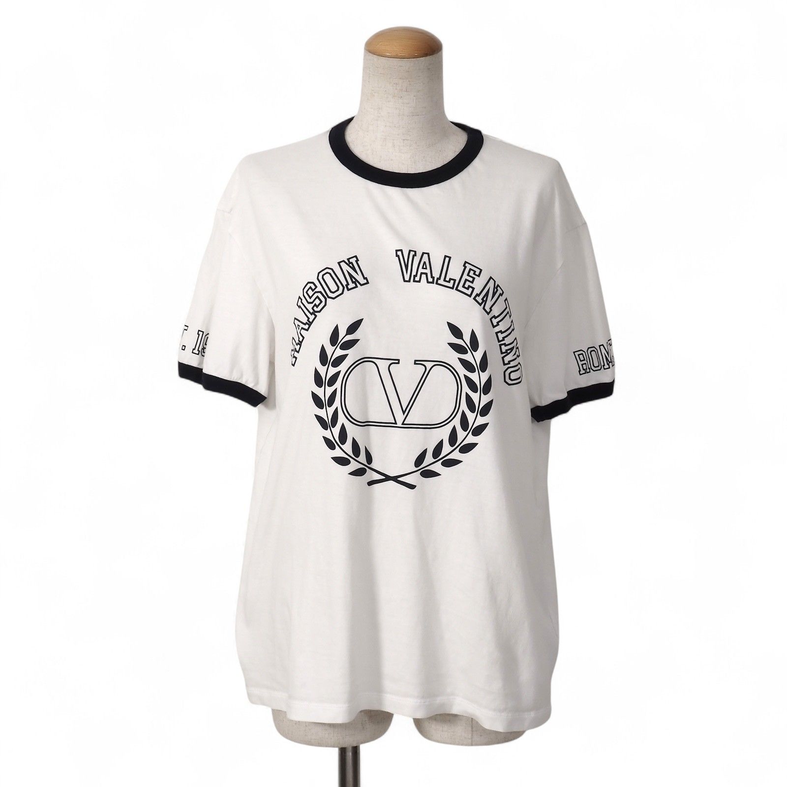 ヴァレンティノ VALENTINO 2025年製 ロゴ コットン 半袖 Tシャツ M ホワイト レディース 正規品 5-PI004